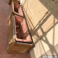 Fioriera in teak (Unopiù) con vaso contenitivo