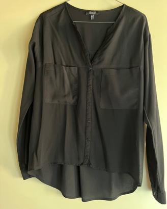 Camicia nera trasparente Bershka