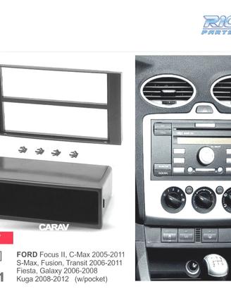 TELAIO NERO RADIO 1-DIN PER FORD FOCUS C-MAX S-MAX