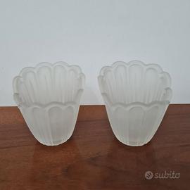 Coppia Paralumi/Applique Vetro Alabastro Bianco