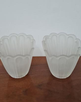 Coppia Paralumi/Applique Vetro Alabastro Bianco