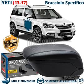 Bracciolo SPECIFICO Per Skoda Yeti in Pelle Nera