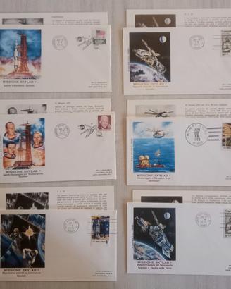 6 Buste FDC Skylab 1 (1973) Annulli USA e Inserti