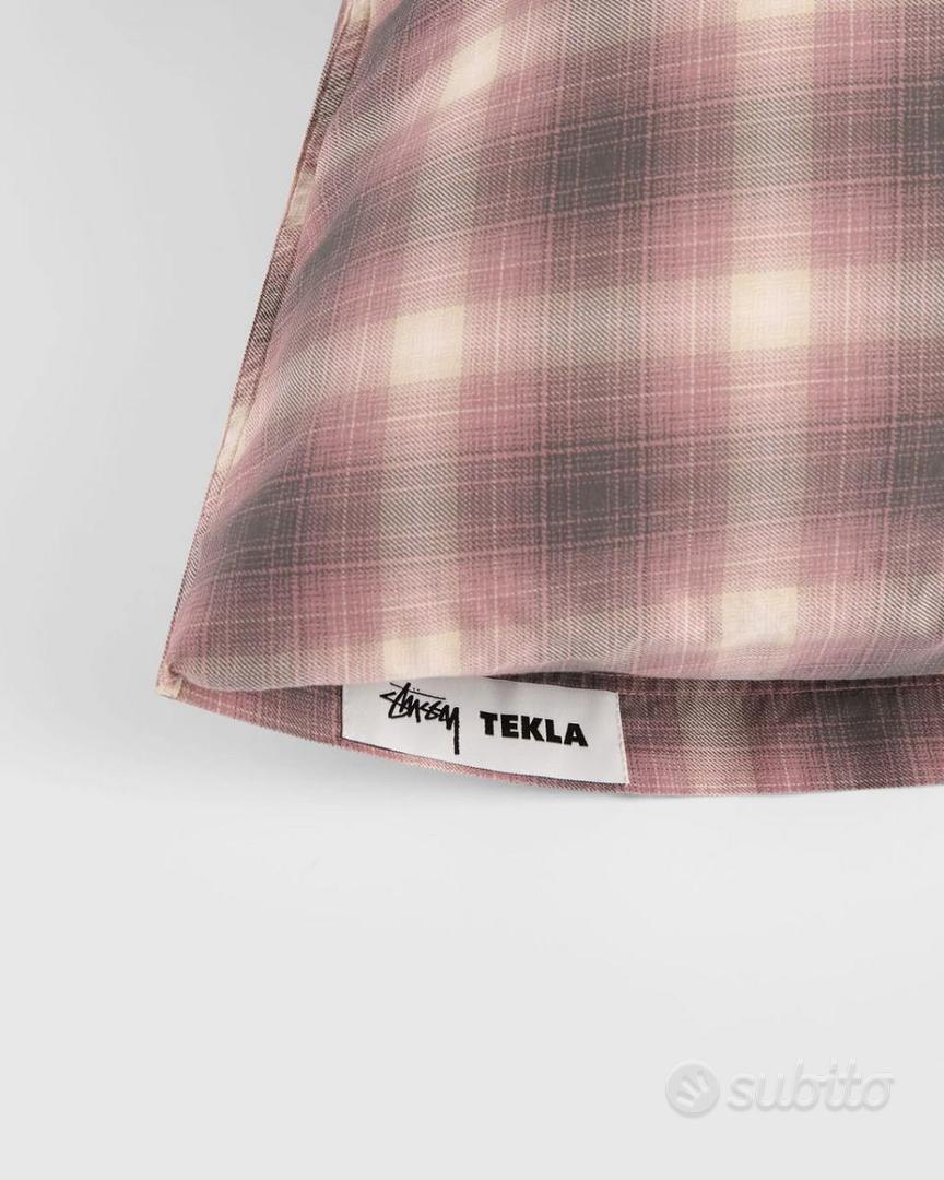 Stüssy x Tekla Pillow Sham Red Plaid Queen 40×60 - Arredamento e