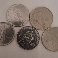 Lotto 5 monete 100 lire