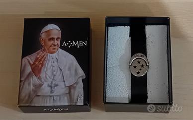 Bracciale AMEN in pelle modello "Papa Francesco"