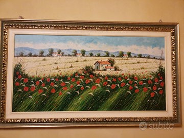 Quadro paesaggio olio su tela pittore F. Letizia