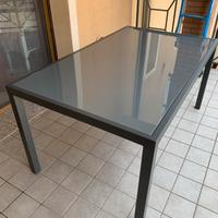 Tavolo giardino o casa, alluminio, 6 posti 150 cm