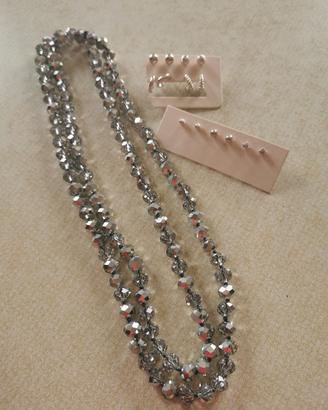 collana e 7 paia orecchini 