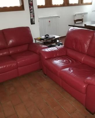 Coppia Divani in Vera Pelle ROSSO - Linea U-Style