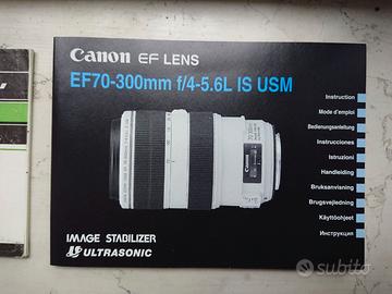 Libretto istruzioni Canon EF 70-300mm f/4-5.6 L IS
