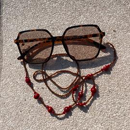 Cordine x occhiali marrone bordeaux