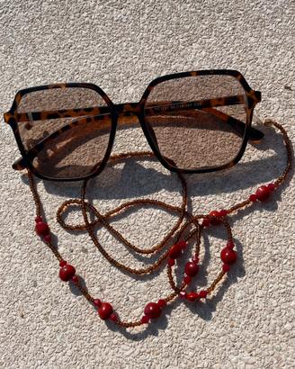 Cordine x occhiali marrone bordeaux