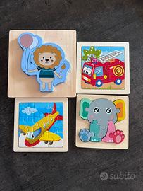 Puzzle per bambini leone camion aereo elefante