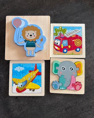 Puzzle per bambini leone camion aereo elefante