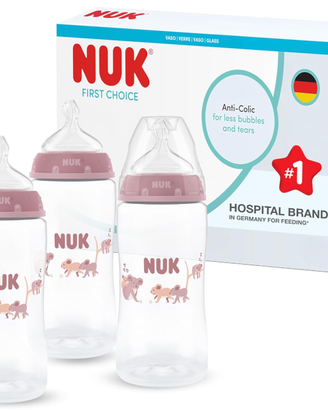 Nuk biberon anticolica 3 pezzi con controllo della