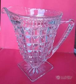 Brocca portaghiaccio vintage in vetro cristallo 
