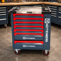 Carrello da Officina Hüttenberg con 8 Cassetti