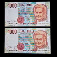 Banconote Lire 1000 numeri sequenziali