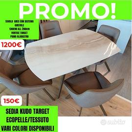 TAVOLO VORTICE 130 TARGET , SEDIA KUDO TARGET