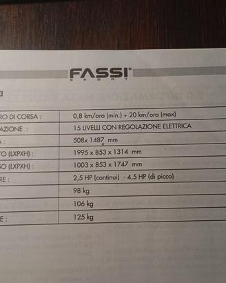 Tapis roulant Fassi Macro 8 HRC