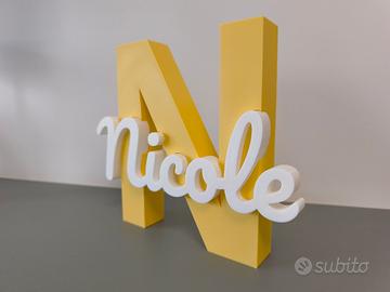 Scritta Nome Personalizzata 3D Bicolore