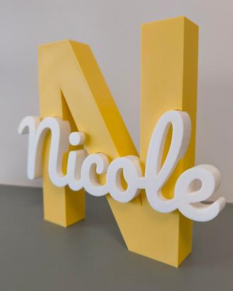 Scritta Nome Personalizzata 3D Bicolore