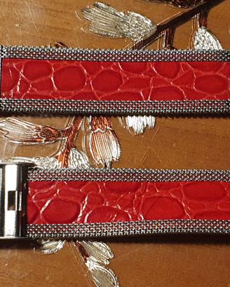 Cinturino orologio in pelle e acciaio milanese