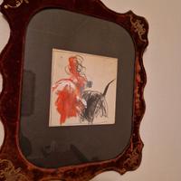 Cornice Art Nouveau con dipinto