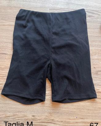 Pantaloncini ciclisti vintage neri a costine