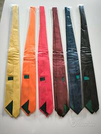 6 Cravatte tinta unita manifattura seta italiana