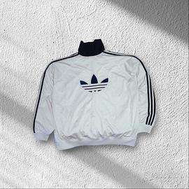 giacca Adidas  bianca e blu vintage uomo 