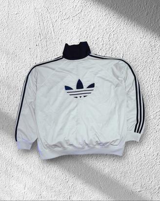 giacca Adidas  bianca e blu vintage uomo 