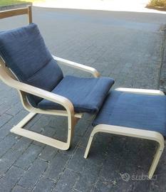 Poltrona relax con poggiapiedi stile IKEA 