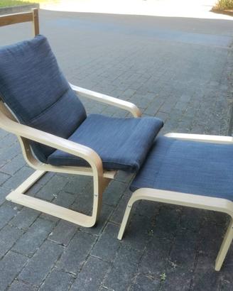 Poltrona relax con poggiapiedi stile IKEA 