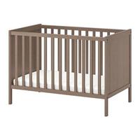 Lettino IKEA SUNDVIK grigio-marrone con materasso