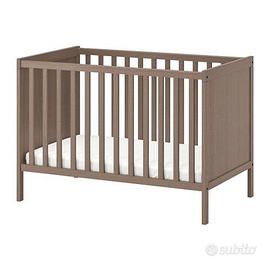 Lettino IKEA SUNDVIK grigio-marrone con materasso