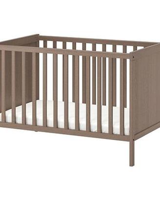 Lettino IKEA SUNDVIK grigio-marrone con materasso