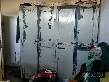 armadio 4 ante verniciato vintage