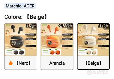 cuffie auricolari wireless Acer 2025.