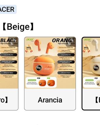 cuffie auricolari wireless Acer 2025.