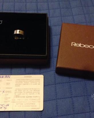 Anello in acciao con diamante nero REBECCA