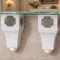 COPPIA MENSOLE ANTICHE IN MARMO BIANCO STATUARIO