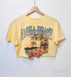 T-shirt crop top "Aloha Beach" XS/S