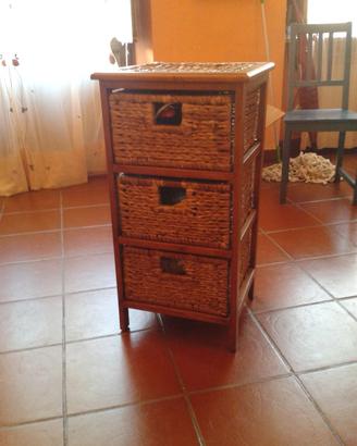 Cassettiera impagliata
