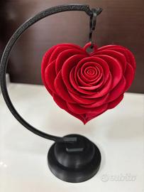 Rosa a cuore sospesa – Idea Festa della Mamma 3D
