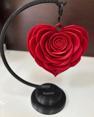 Rosa a cuore sospesa – Idea Festa della Mamma 3D