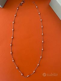 Collana Bianca in Argento Placcato Platino