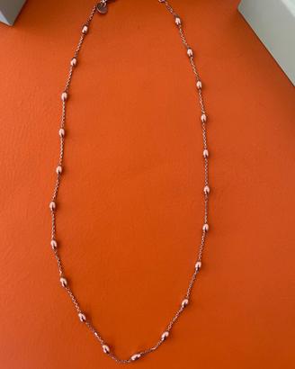 Collana Bianca in Argento Placcato Platino