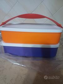 2 contenitori rettangolare tupperware 1 litro 